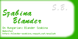 szabina blander business card
